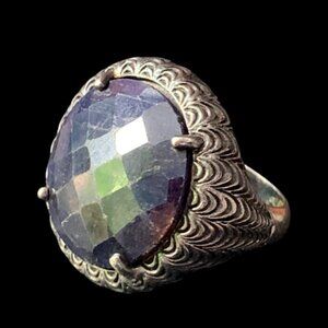 Sterling Silver Amethyst Oval Ring